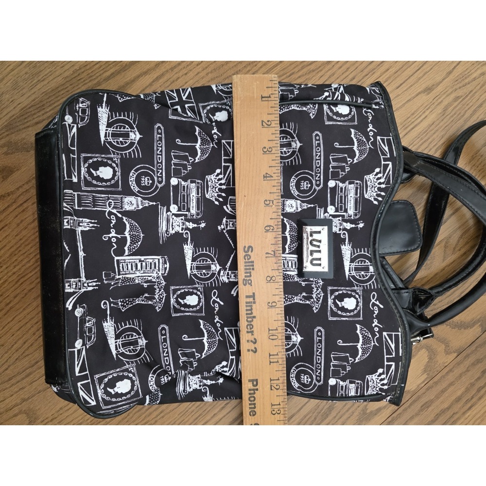Lulu by Lulu Guinness London Print Tote Bag Y2K Patent Trim Shoulder Bag - Picture 5 of 9